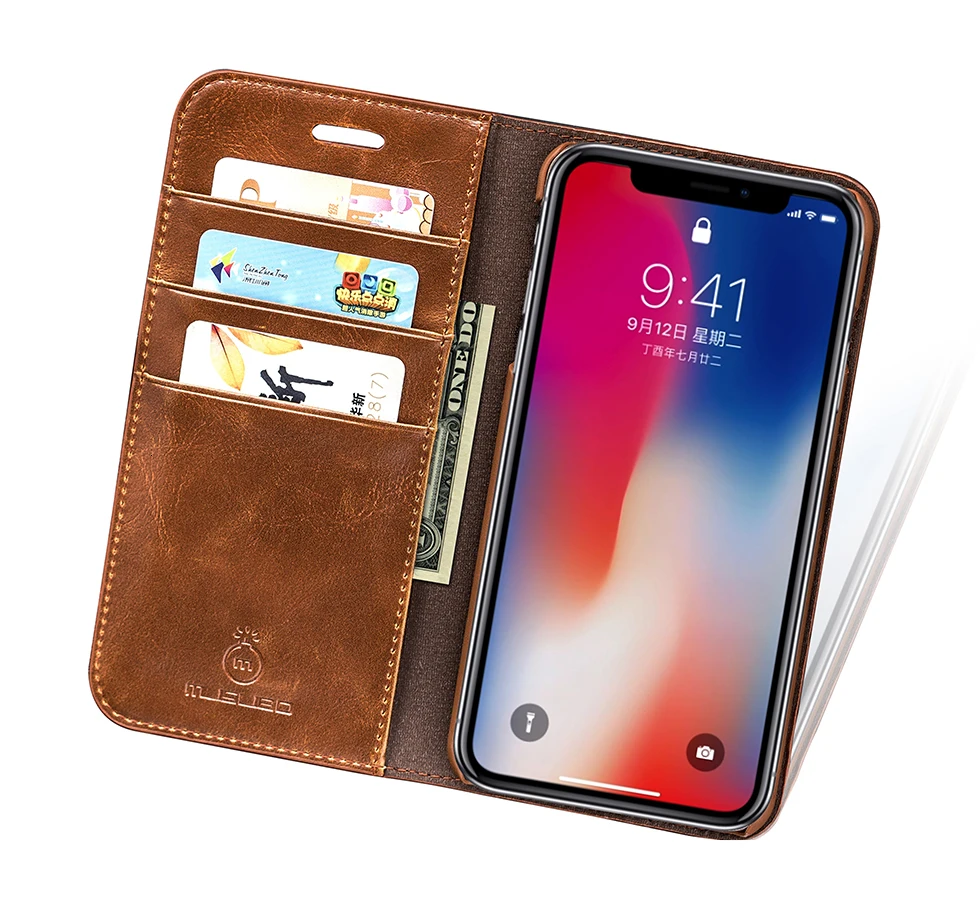 Musubo Luxury Leather Case for iPhone 13 Pro Xs Max 7 Plus Wallet Fundas Card Cover For iphone 8 Plus 6 XR 11 12 X 6s Flip Coque leather iphone 11 Pro Max case