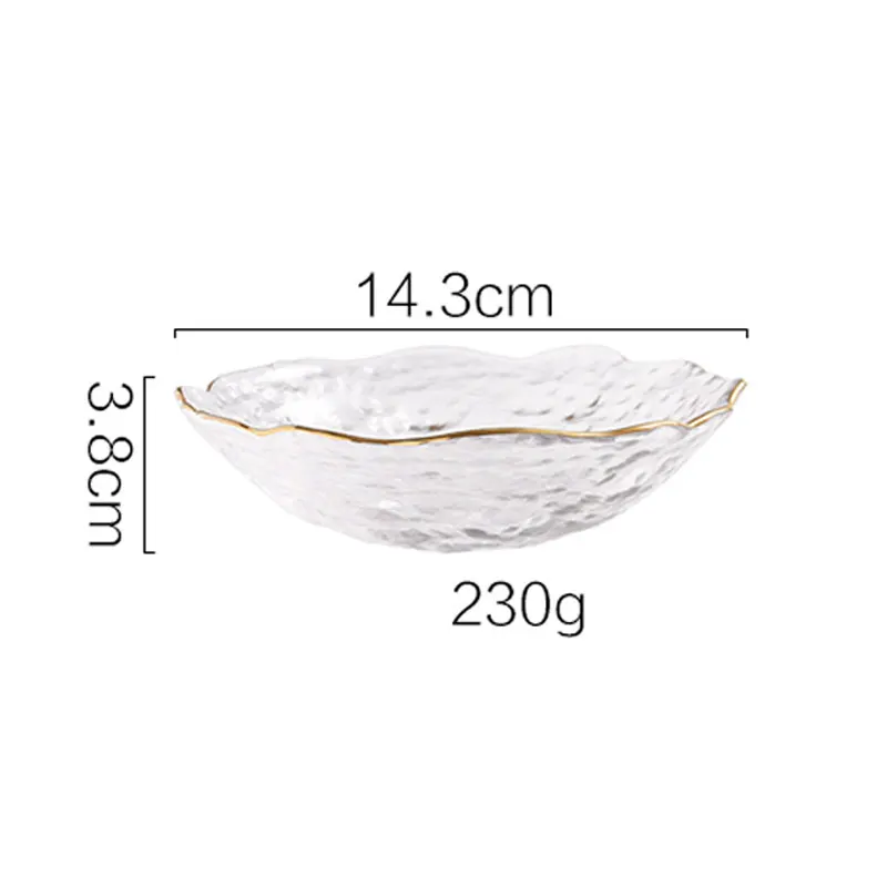 14.3X14.3X3.8CM Лидер продаж, аксессуары для украшения дома в скандинавском стиле, стеклянная миска, милая миска для фруктов, салатники, миска для мороженого, миска для десерта - Цвет: 14.3X14.3X3.8CM