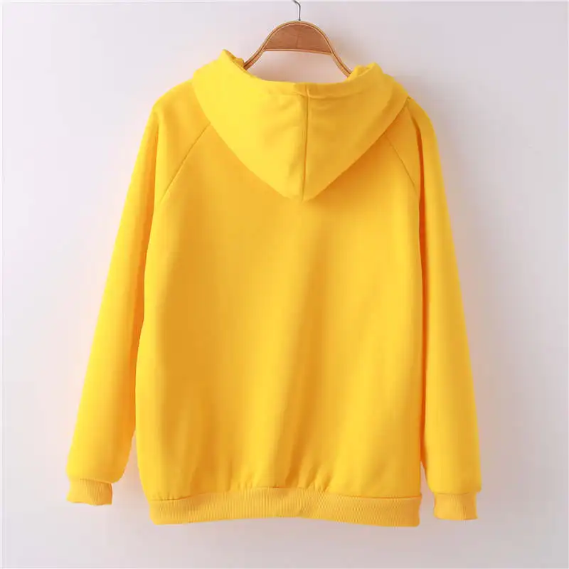  Autumn Winter Fleece Oh Yes Letter Print Harajuku Pullover Thick Loose Women Hoodies Sweatshirt 201