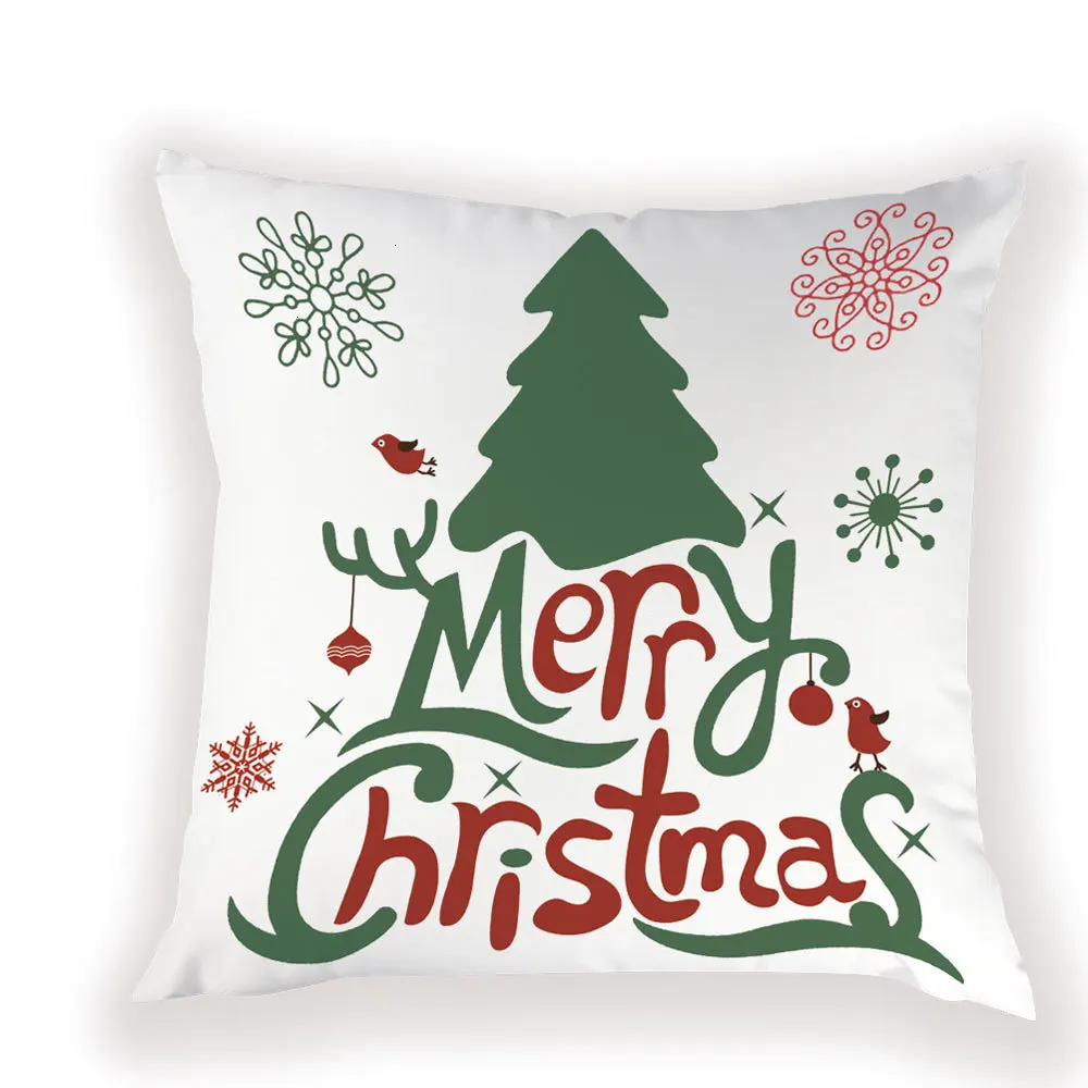 Christmas Decorations Cushion Cover Cartoon Santa Claus Cushion Decorative Bed Reindeer Case on The Pillow Merry Pillow Covers