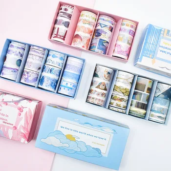 

20PCS Kawaii Stickers Hand Curtain and Paper Tape Set Hand Curtain Sticker Girl Figure DIY Japanese Stationery Scrapbooking