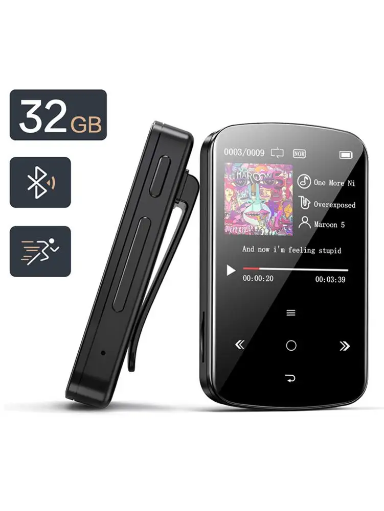 Мини MP3 плеер с зажимом Bluetooth 5 0 портативный музыкальный без потерь HiFi Звук аудио