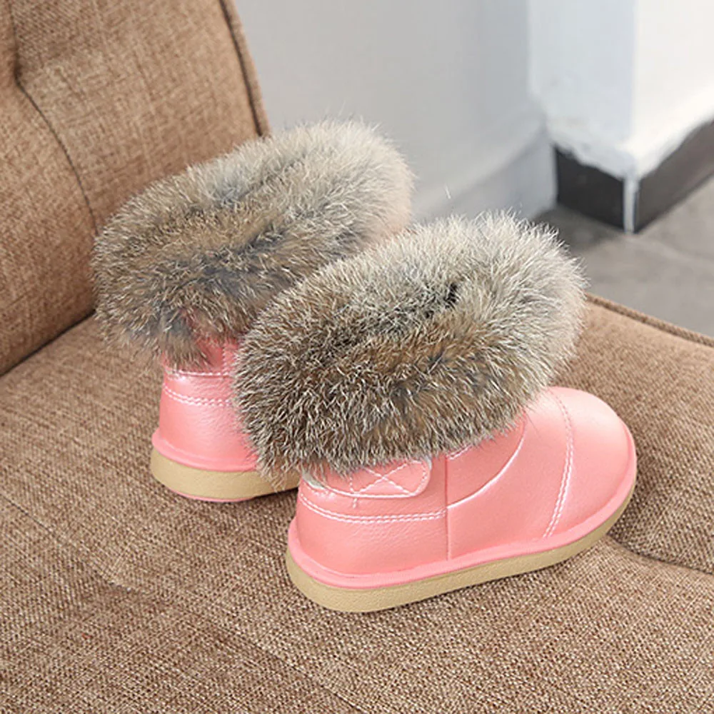 Унисекс г. Сапоги для маленьких девочек, детская зимняя обувь для мальчиков, зимние ботинки на меху с мягкой подошвой для студентов детская кожаная обувь Плюшевые ботинки