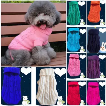 

Do Sweaters Small Puppy Pet Dog Cat Knitted Jumper Twist Sweater Warm Coat Jacket Puppy Dog Winter Clothes