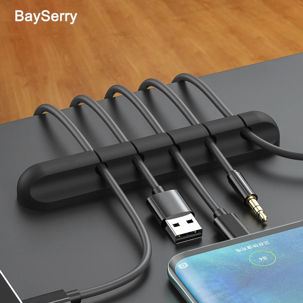 

Cable Organizer Silicone USB Cable Winder Tidy Protector Cable Management Clips Cable Holder for Mouse Earphone Wire for iPhone