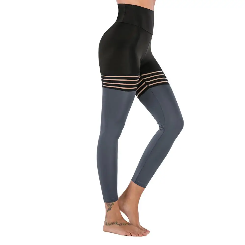 Черные Сетчатые штаны для йоги, женские штаны с высокой талией, штаны для фитнеса, хип-хоп, спортивные Леггинсы для йоги, для спортзала, Femme - Цвет: Gray