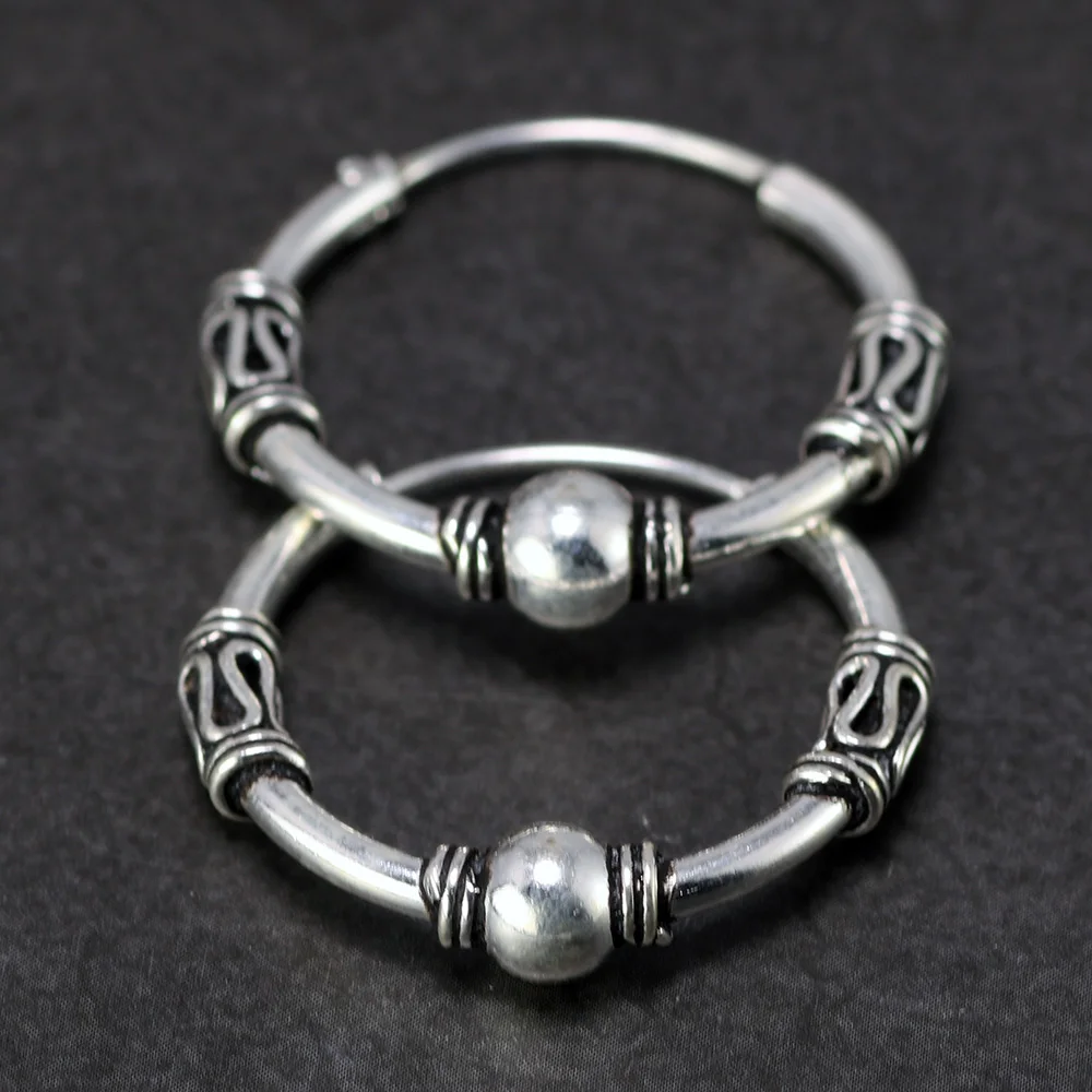 22 мм 925 пробы серебряные круглые серьги-кольца для женщин, круглые серьги в стиле стимпанк с линиями мира, хорошее ювелирное изделие
