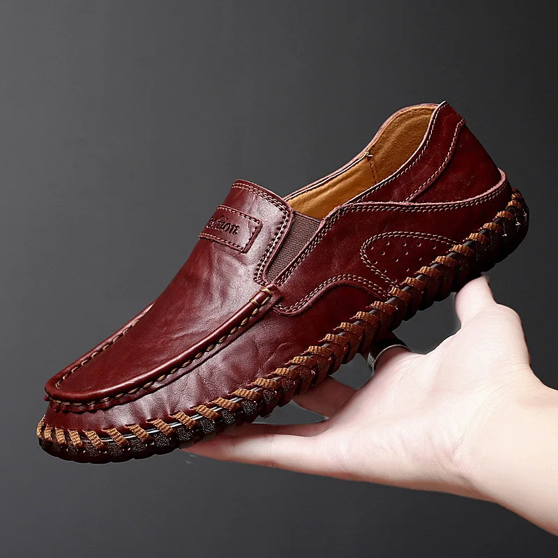 

Summer New Style Korean-style Soft-Sole Breathable Shoes Slip-on Lazy Foot Covering Casual Shoes Handmade Sewing Large Size MEN'