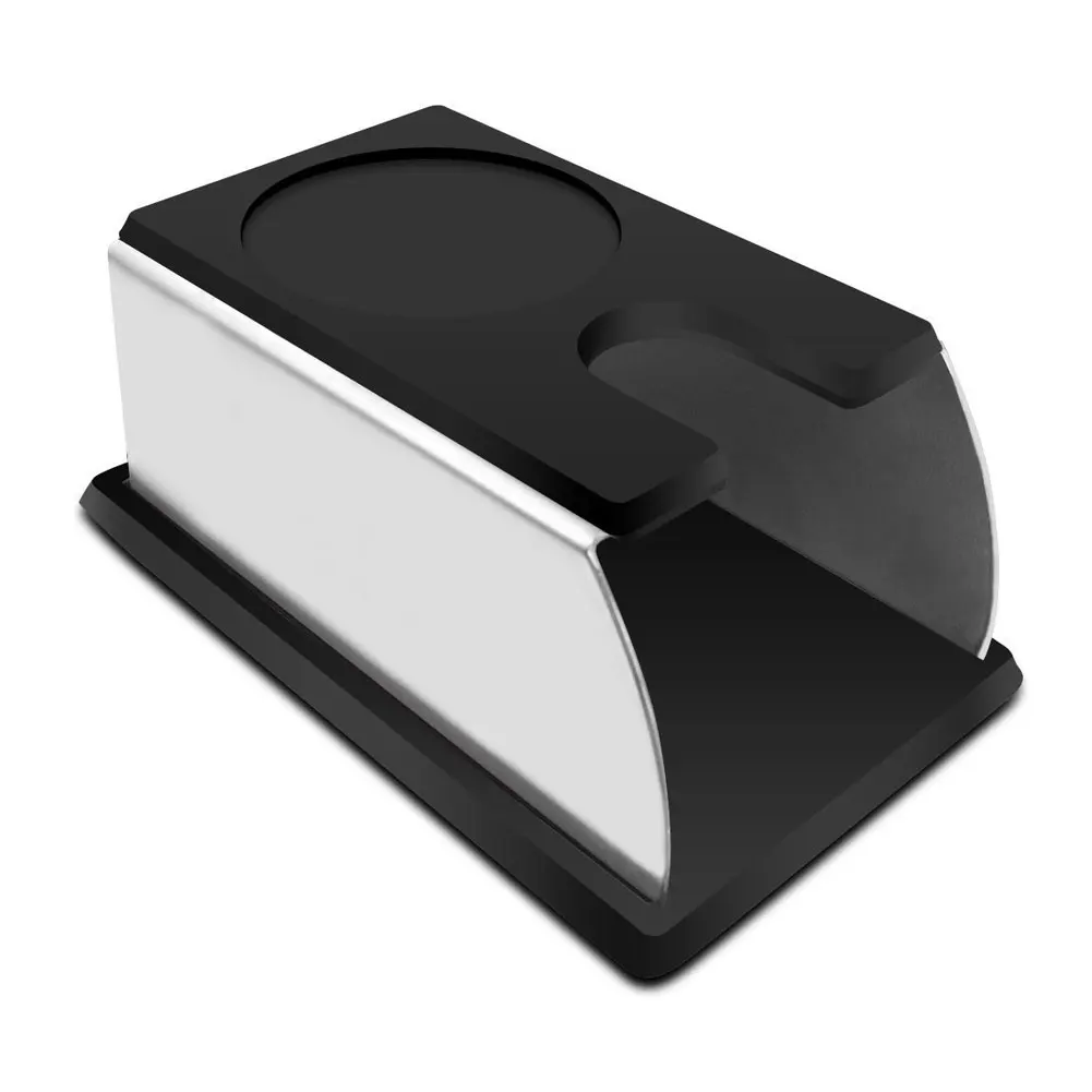 Black Sturdy Stainless Steel Silicone Coffee Tamper Stand Barista Tool Tamping Holder Rack Shelf Coffee Machine Tool New - Цвет: Black