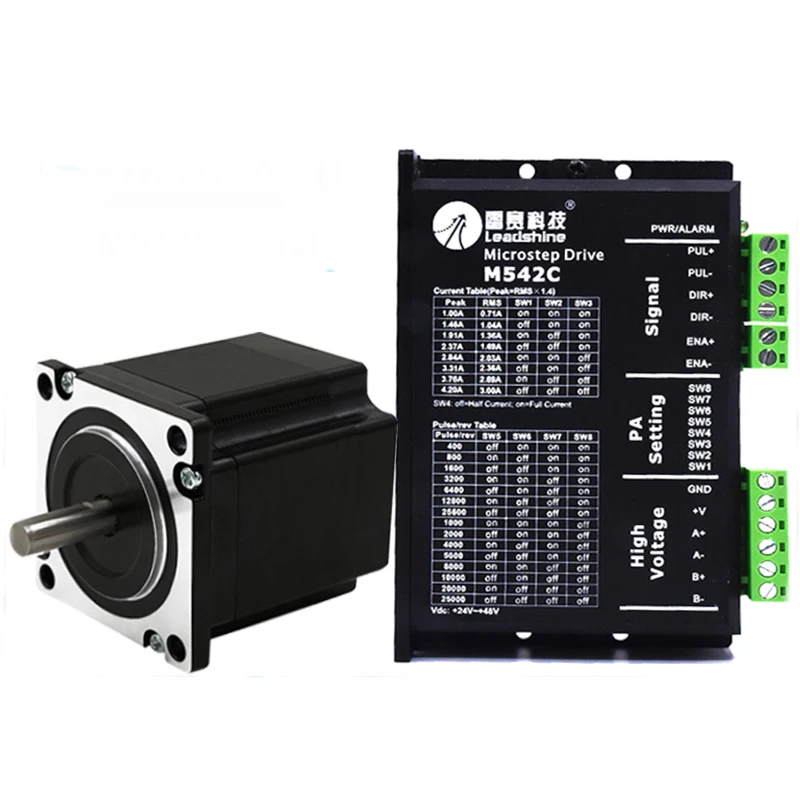 Leadshine 60CM30X NEMA 24 шаговый двигатель с 3.0N.m 4 провода Вал Размер 8 мм+ Драйвер M542C Макс 50 в DC 4.2A