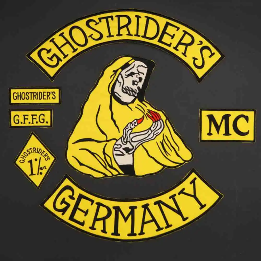 GHOSTRIDER'S GERMANY Embroidered Iron on Backing Motorcycle Biker Patch For Clothing Hat Bags | Дом и сад
