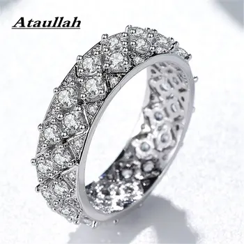

Ataullah Shiny Full Crystal Rings Silver 925 Jewelry Women Wedding Engagement Ring Romantic Forever Love Valentine Gift RW100