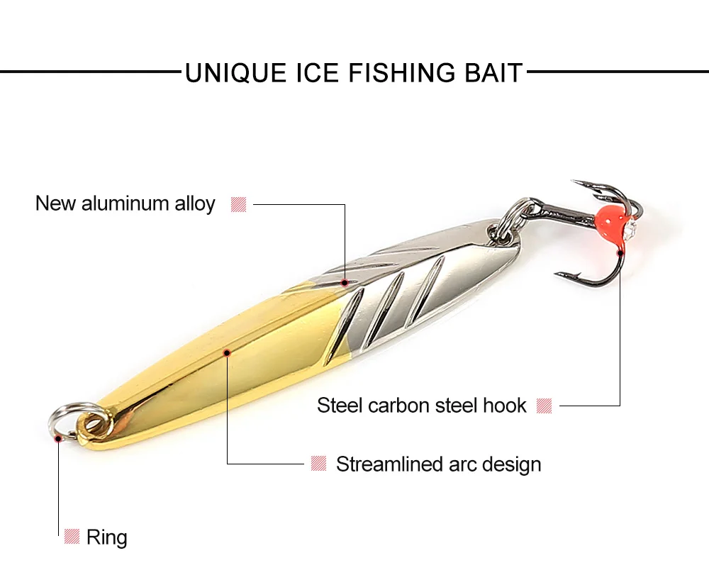 Ice Зимняя рыболовная приманка искусственная приманка isca 5g-25 г устройства балансировки колес жесткие рыболовные приманки ложка металлическая приманка рыболовные снасти Pesca тройной крючок