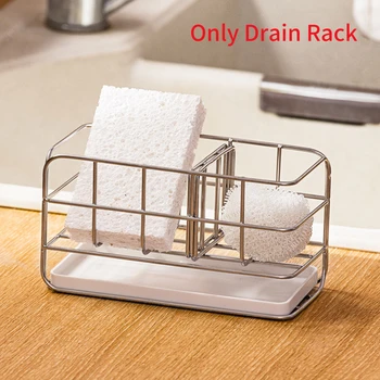

Drain Rack Space Saving Rustproof Brush Stainless Steel Smooth Drying Shelf Adjustable Partition Board Sponge Kitchen Bathroom