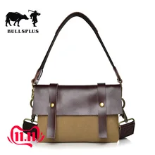 Новая мужская повседневная Холщовая Сумка, мужская сумка через плечо, сумка-мессенджер из воловьей кожи в стиле ретро