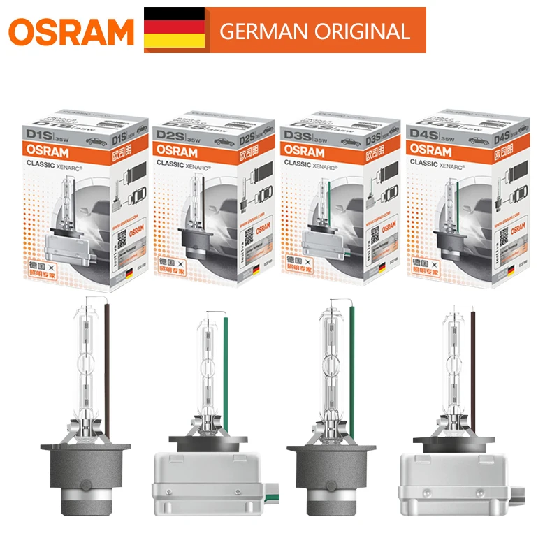 OSRAM D1S 66140CLC Xenon HID CLASSIC Original Car Xenon Headlight 12V 35W  4200K Standard White Light Auto Genuine Lamp, 1x - AliExpress