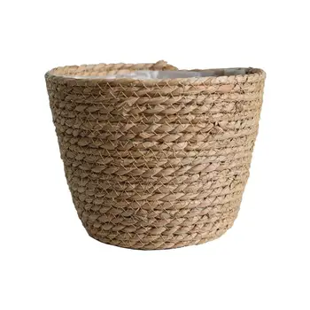 

Nordic Handmade Straw Storage Basket Indoor Outdoor Flower Pot Plant Container Home Living Room Bedroom Decoration