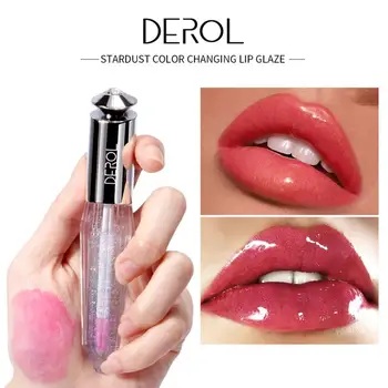 

DEROL 3D Super Volume Color Change Lip Gloss Starry Sky Quicksand Moisturizing Lip Glaze Sexy Diamond Liquid Lipstick TSLM1