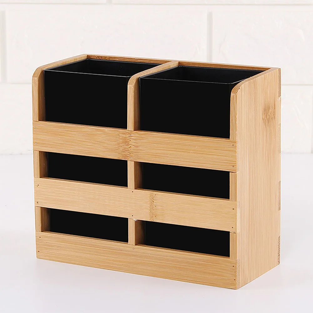 

Organizer Multifunction Home Restaurant Spices Storage Box Wooden Napkins Knives Holder Utensil Forks Flatware Pepper Shakers