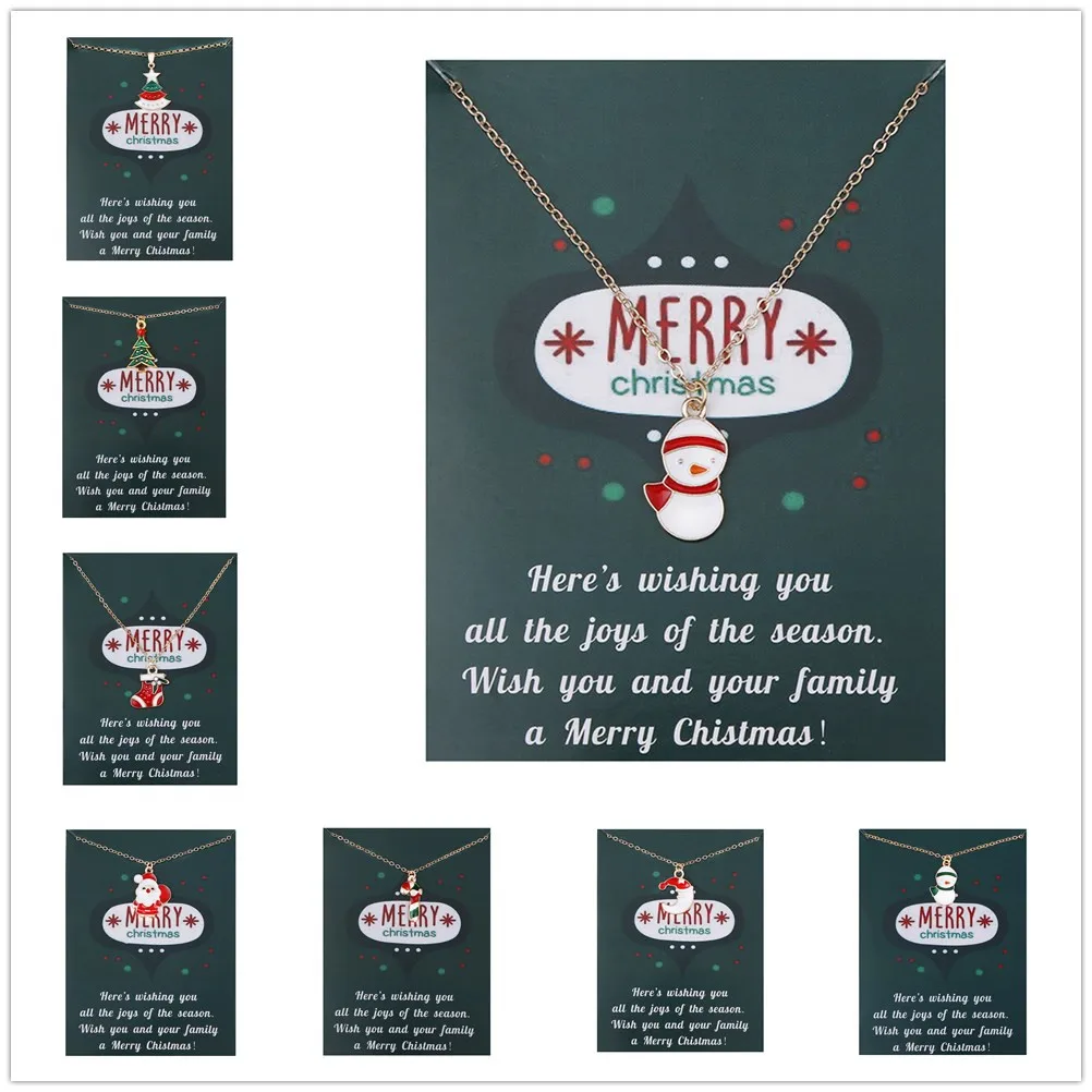 Fashion Jewelry Christmas Ornaments Drip Oil Snowman Pendant Necklace | Украшения и аксессуары