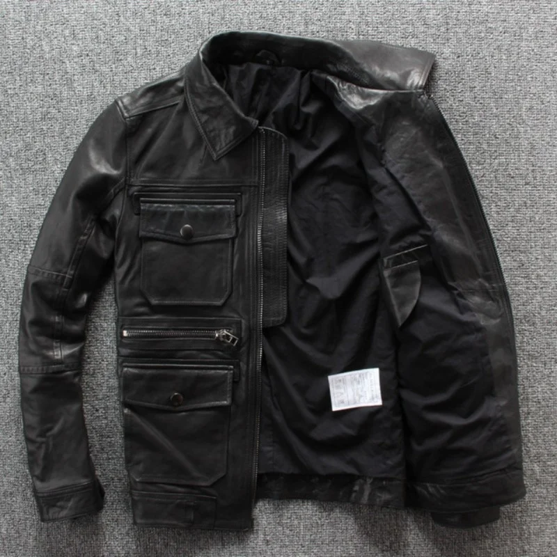 Autumn-New-Punck-Sheep-Leather-Mens-Moto-Biker-SheepSkin-Slim-Fit-Turn-Down-Collar-Short-Leather (3)