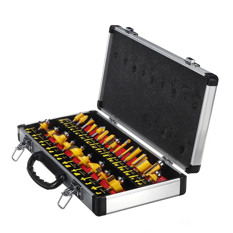 

1/4 inch Shank Trimming Machine Milling Cutter Engraving Machine Set 24pcs/100pcs Carbide High Abrasion Resistance