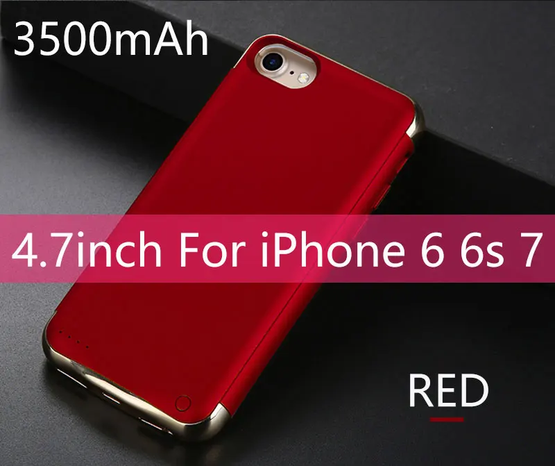 3500 мАч портативный чехол для аккумулятора для iPhone 6, 6 S, 7, 4000 мАч, запасной аккумулятор, чехол для зарядного устройства, тонкий чехол, Внешний чехол - Цвет: As Picture Show1