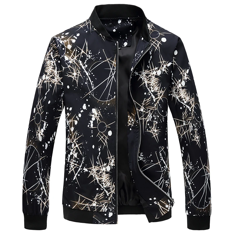 Мужская повседневная куртка, Мужская новинка, Chaquetas Hombres Jaquetas Bomber, одежда с принтом, Мужская Модная приталенная куртка, Мужская Верхняя одежда большого размера плюс 6XL