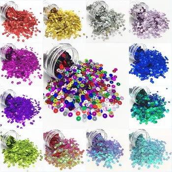 

10g Seuqin 3/4/5/6mm Flat Round PVC Loose Sequins Paillettes Wedding Craft DIY Housewear Furnishings Sewing Lentejuelas
