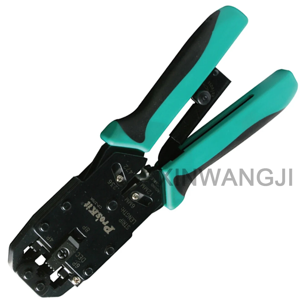 Pro'skit CP-376K 4/6/8P Ratchet телефонной сети терминальный обжим кабельный резак для зачистки многофункциональные плоскогубцы для снятия изоляции