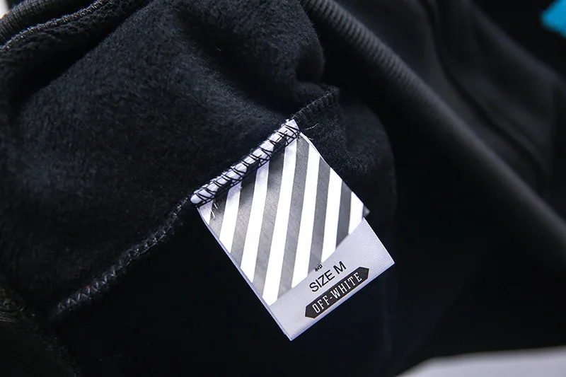 Off-white ow Высокое качество черный плюс бархат брызг пятнистый пальто для женщин и мужчин Толстовка