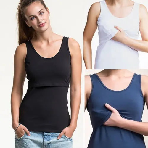 

Women Pregnant Maternity Clothes Nursing Tops Mom Breastfeeding Vest T-Shirt Top Maternity Clothes Pregnancy