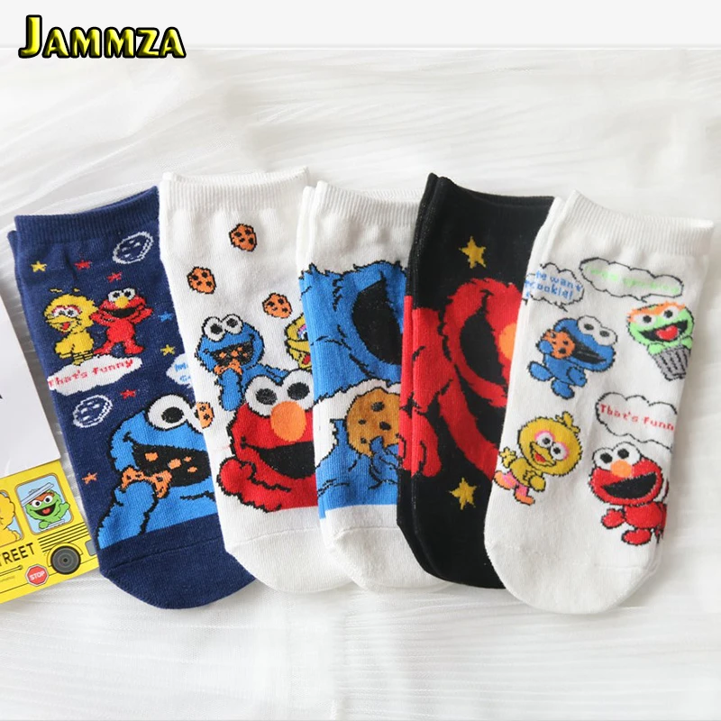 Японский бренд кунжута мультфильм женские носки до лодыжки милые модные уличные Kawaii чужеродные забавные носки Низкий Для Девушки Лодка Sokken