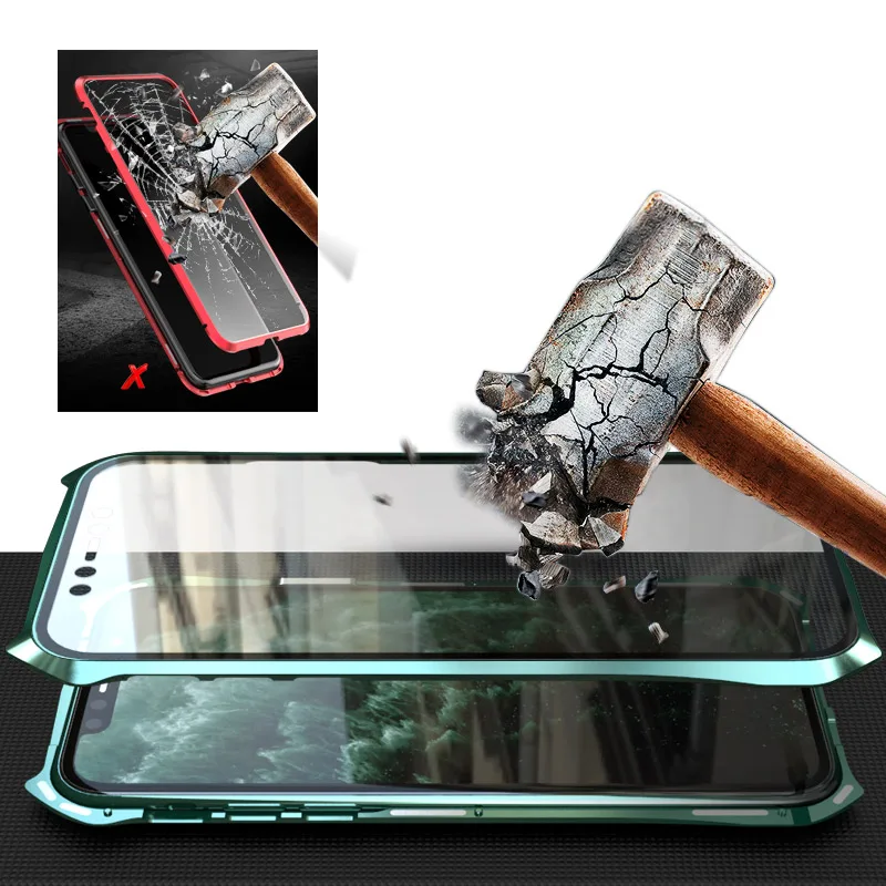 Ceny 360 pełna obudowa ochronna dla iphone 11 obudowa metalowa adsorpcja magnetyczna dla iphone 11 pro max 2019 nowe etui pokrowiec etui bumper