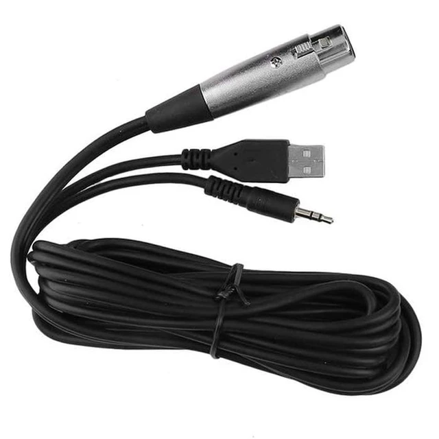 Câble audio de microphone de type C vers XLR, câble à 3 broches, adaptateur  de micro mâle vers femelle, ligne de connexion USB 2.0, sans lecteur pour  ordinateur