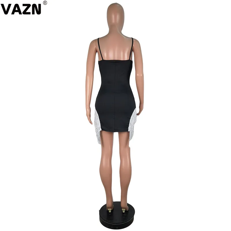 VAZN YY5090 Горячая кисточка возраст снижение Джокер сексуальная мода популярный Спагетти ремень без рукавов Высокая талия женское тонкое мини платье