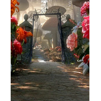 

Fairy Alice-wonderland Magical Forest Photography Backdrops birthday Personalized Photographic Backgrounds For Photo Studio