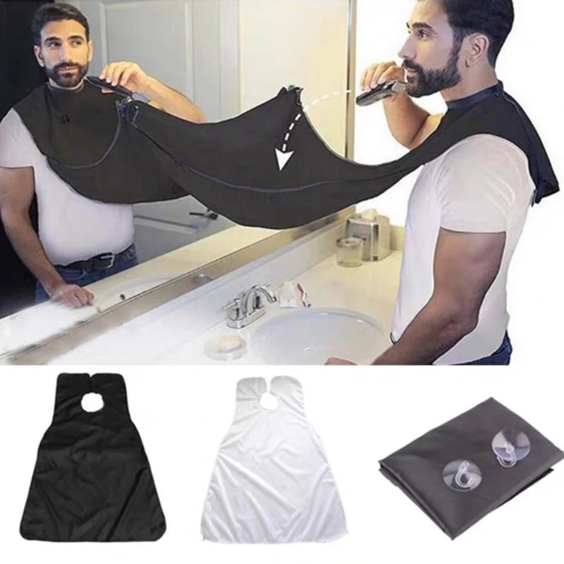 Haircut Apron Canvas Aprons Men Shaving Apron Beard Collector Easy Bathroom Care Tool Clean Hair Adult Bibs Shaver Holder Organizer Gift For Man