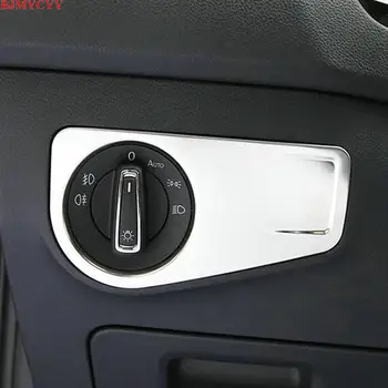 

BJMYCYY For Volkswagen VW Tiguan 2017 Second Generation Head Lamp Light Switch Cover Headligt Control Protective Trim
