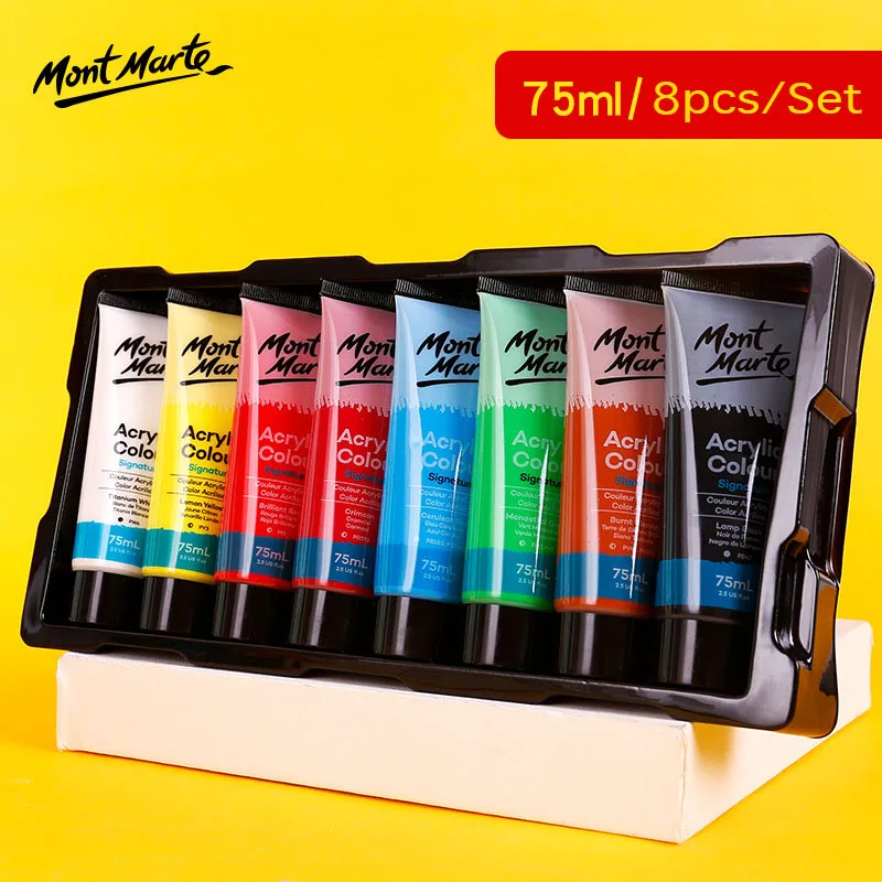 Acrylic Paint 75ML 8pcs/Set Peinture Acrylique Tinta Acrilica Pintura Textil Para Paredes Shoe Fabric Clothes Kids Art Supplies acrylic paint 75ml 12pcs set peinture acrylique tinta acrilica pintura textil para paredes shoe fabric clothes kids art supplies