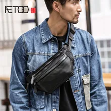 AETOO, высокое качество, мужской подлинный винтажный слинг из воловьей кожи, нагрудный рюкзак, для путешествий, модный, через плечо