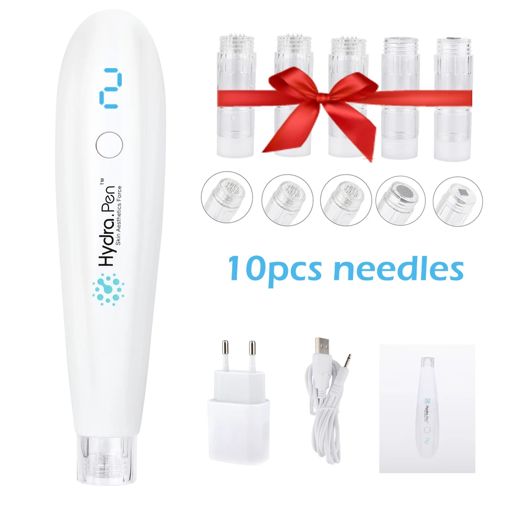 

Wireless Hydra Pen H2 Professional Microneedling Pen Hydrapen Hydra Roller Pen Automatic Serum Applicator with 10 Cartridges