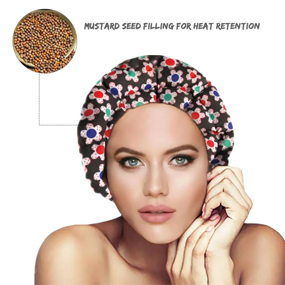 

Hair Care Heating Hat Deep Conditioning Heat Cap Microwavable Heat Cap Steaming Microfiber Cotton Reversible Flaxseed Interior