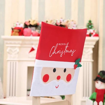 

Christmas Decoration Festival Accessories Party Old Man Dining Room LED Luminous DIY Prop Chair Back Cover Non Woven Fabric Home