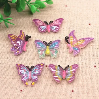 

12pcs New Kawaii Resin Butterfly Miniature Flatback Cabochon Art Supply DIY Home Decoration Craft Hair Clip Scrapbooking