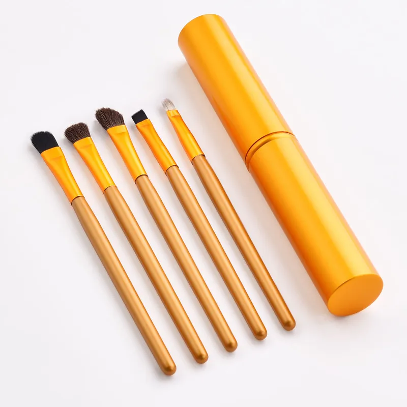 

Black and Gold Colors Portable 5 Pcs/set Eye Makeup Brush Nylon Fiber Eye Shadow Brush Cosmetic Tool with Brush Box High Quality