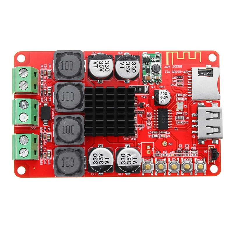 HF183 TPA3116 2X50W Digital Bluetooth Receiver Module Amplifier Board with Remote Controller