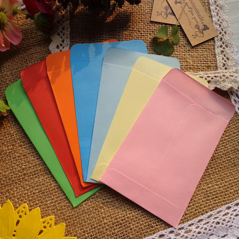 

20pcs Colored Blank Mini Paper Envelopes 10 Candy colors Envelopes Wedding Party Invitation Greeting Cards Paper Gift bag