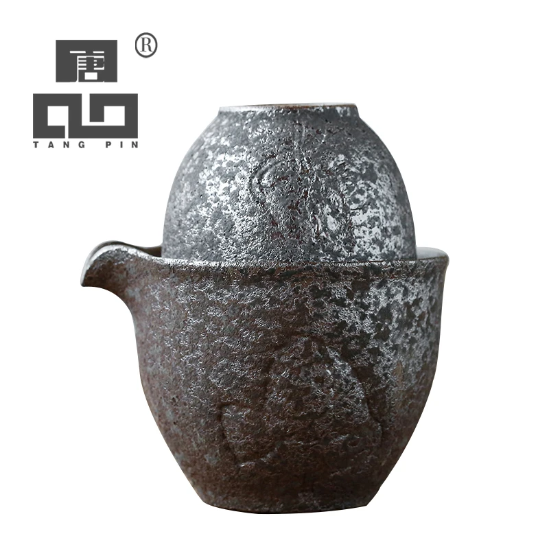 TANGPIN ржавчины глазурованные керамические чайники gaiwan с 2 чашками винтажные китайские чайные наборы кунг-фу посуда для напитков