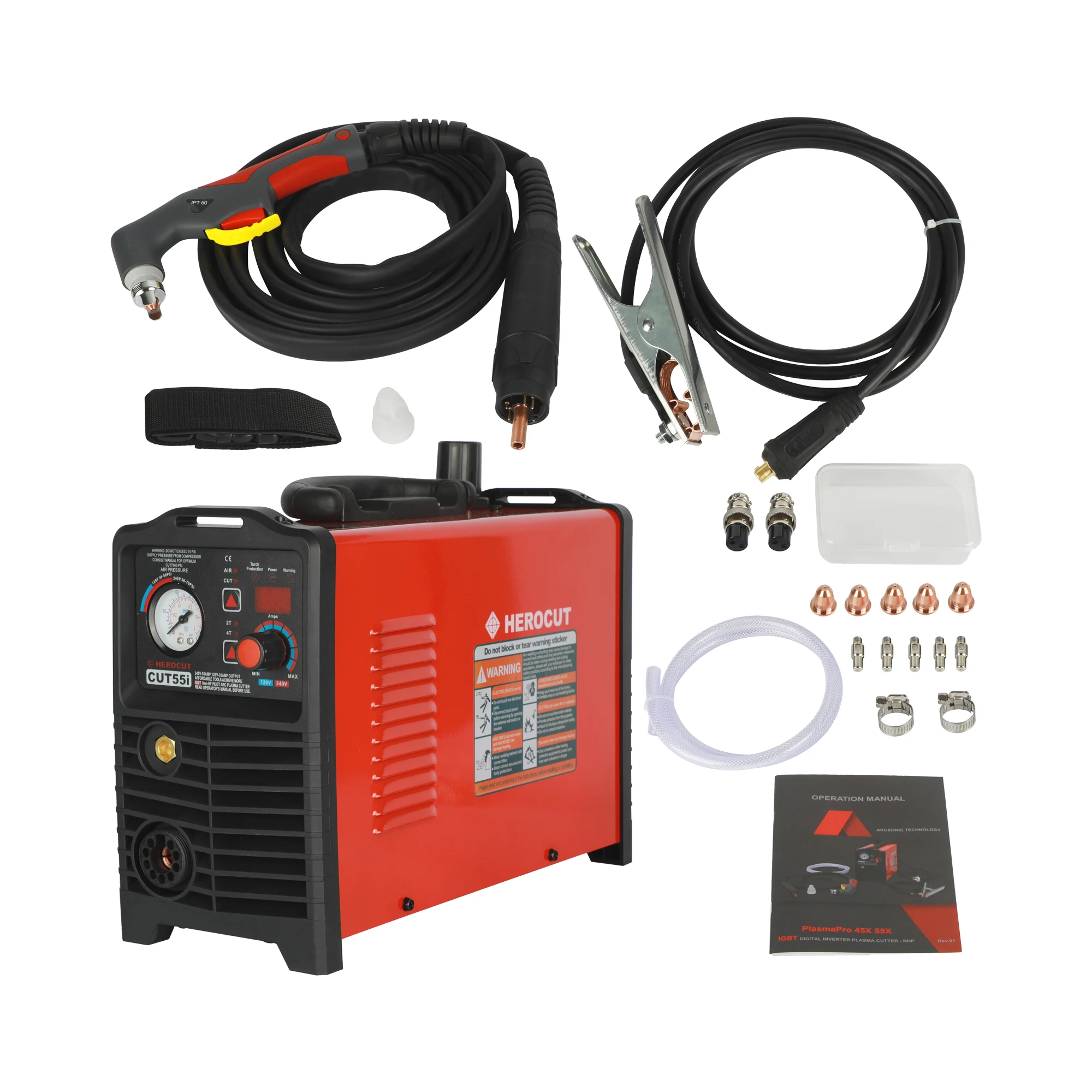 Goede Herocut Cut55i Cnc Plasmasnijder Igbt Digitale Controle Cnc Non Hf Pilot Arc Dual Voltage 120 V 240 v, snijmachine Werken Met Cnc